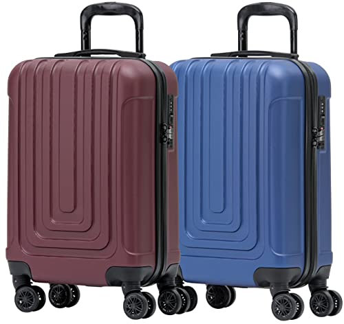 Flight Knight Premium Lightweight Hartschalenkoffer - 8 Spinner-Rader - TSA-Schloss & USB-Anschluss - Zugelassen Fur Uber 100 FluggesellschaftenEinschließlich EasyJet, Ryanair & Jet2-55x35x20cm