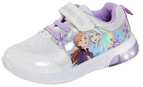 Disney Frozen 2 Light Up Trainers for Girls Trainers Kids Elsa Anna Sports Shoes with Flashing Lights
