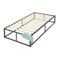 HAGO24 Metallbett 90x200 cm in Grau I Hochwertiges Bettgestell mit Lattenrost I Stilvolles Einzelbett in 90x200cm I Ideal als Jugendbett & Gästebett I Langlebiges Metall Bett mit Lattenrost