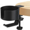 MINGZHE Support de tasse de bureau rotatif à 360° en aluminium pour casque d'écoute, support de casque 2 en 1 anti-déversement, installation facile (noir)