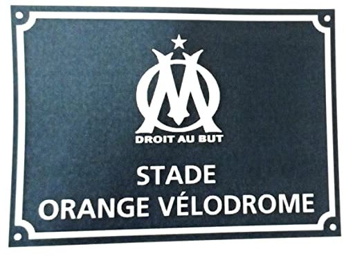 La Plume Dorée - Plaque de Rue en Métal - Stade Orange Vélodrome - Olympique de Marseille