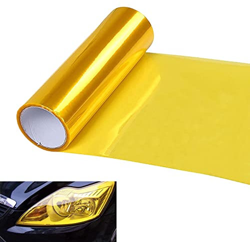 Scheinwerfer Folie Tönungsfolie Aufkleber, Scheinwerfer Tönungsfolie, Auto Scheinwerfer Folie, Scheinwerferfolie, Auto Licht Aufkleber Selbstklebende Scheinwerfer TailLights Tönung Vinyl Film, Gelb