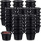 Lallisa 48 Pcs Melamine Sauce Cups 1.5oz Ramekins Smooth Round Ramekin Small Condiment Cups Dipping Sauce Bowls for Daily Meals Catering Kitchen Restaurant Party(Black)