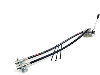 Kit distributeur oléodynamique pour tracteur 1 levier double effet 3/8 40 litres 180 bar complet avec raccords rapides PUSH PULL sur plaque de fixation et tuyaux