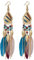 fdsmall Ohrringe Faux Feder Ohrringe Bohemian Fringe Tassel Long Drop Dangle Earrings Jewelry Long Vintage Dangle Earrings for Women's (Farbe)