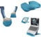 Set Leitz Schreibtisch-Fußstütze + Sitzkissen + Laptopständer, ideal im Home Office, reduzieren Nacken- & Rückenschmerzen, Schaumstoff mit Stoffbezug, IGR-zertifiziert, Ergo Cosy Serie, Sanftes Blau