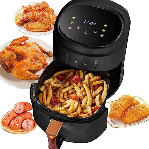 XXL 8L Air Fryer - air frying pan Oven, Oil Free, 24-hour appointment,6 cooking functions, Non-Stick Basket, LCD Digital Touch, for 1-5 people, Healthy Cooking Air Fryer (Black)
