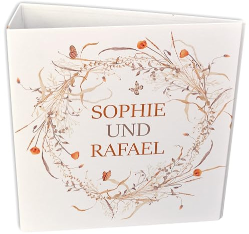 Ordner A4 Hochzeit personalisiert, Mappe mit Namen und Datum, Hochzeitsplaner Ordner, Hochzeitsordner, personalisierter Ringordner, Sammelordner, Aktenordner A4, Feldblumen, Feenstaub