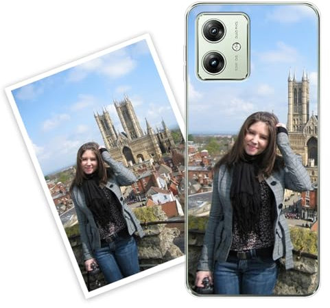 Sunrive Personalisierte Hülle kompatibel mit Motorola Moto g54 Silikon,Transparent Handyhülle Benutzerdefiniert Weicher Etui mit Eigenem Foto Bild Text Individuelle