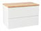 .Deftrans Domodomo Badezimmerschrank mit Aufsatz, 80 x 50 x 45,8 cm weißer Schrank für Waschtischaufsatz, Badezimmer-Hängeschrank - Badezimmerschrank mit Eichenaufsatz