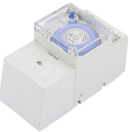Ouitble Mechanischer Timer Schalter, 110-230V 181H 24-Stunden-Analog-Zeitschalter Mechanischer Zeitschaltuhr-Stunden-Analog Mit Manueller/automatischer Steuerung Für Zuhause, Fabrik