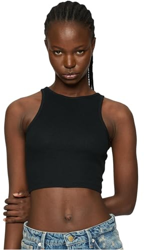 Urban Classics Damen Top Ladies Organic Cropped Rib Top 2-Pack, 2er Pack Bauchfreies Frauen Top, Bio-Baumwolle, erhältlich in vielen Farben, Größen XS-5XL
