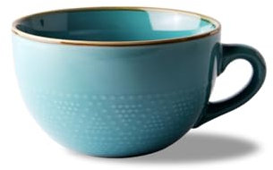 Große Tasse 700 ml Keramik Kaffeebecher Müslischalen mit Griff für Müsli, Suppe, Ramen, Salat, Tee (Blau)