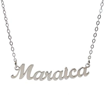 10:10 Collana Donna Nome Personalizzato In Acciaio Inox Anallergico, Gioiello Donna Nome Finitura Lucida, Catena Sottile Regolabile Realizzato in Italia (Maraica)