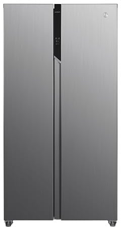 Hoover H-FRIDGE 500 MAXI Freestanding American Fridge Freezer, Side by Side, Total No Frost Technology, E Class, 521L Total Capacity, Touch Control Display, Inox, 91x67x177 cm - HHSBSO-6174XK-1