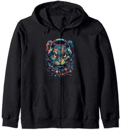 Animal Rave Bunt abstrakte Kopfhörer Headset Colorful Psy Kapuzenjacke