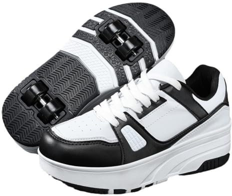 ENEN Schuhe mit Rollen für Jungen & Mädchen, Outdoor Streetstyle Turnschuhe mit Rollen Versenkbarer, Schuhe mit Rollen Kinder, 2-in-1 Roller Schuhe Turnschuhe mit 4 Rollen