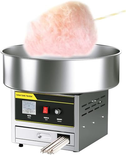 1200W Commercial Cotton Candy Machine, Professional Cotton Candy Maker, Electric Candy Floss Maker For Birthday Party, Silver