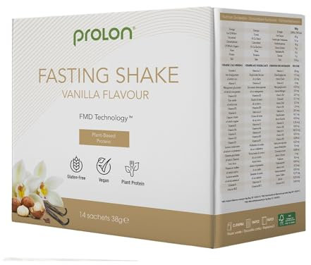 ProLon - Fasten-Shake - 14 Beutel - Gewichtsabnahme - Erhält einen verlängerten Fastenzustand - Sojafrei - Glutenfrei - Vegan - Hergestellt in Italien - Vanillegeschmack