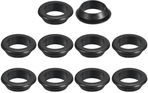 QUARKZMAN 10 Stück Kabeldurchführung Gummitülle rund, 30mm ID 35mm Bohrloch Doppelseitige Firewall Karosseriestopfen Blindstopfen Gummi, Schwarz