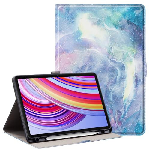 Derwere Ultra Delgada Funda Tablet para Xiaomi Redmi Pad Pro 12.1 Pulgadas 2024 para Redmi Pad Pro Funda con Portalápices,Nubes Coloridas