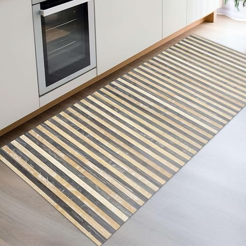 CosìCasa Bambus-Teppich für die Küche aus umweltfreundlichem Holz | Vielseitiger Küchenteppich, rutschfest, waschbar, perfekt als Badezimmerteppich, Küchenläufer oder Outdoor-Teppich [50 x 100 cm,