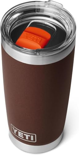 YETI Rambler Tumbler, Vaccum Insulated Stainless Steel Tumbler with Magslider Lid, Wetlands Brown, 20 oz (591 ml)