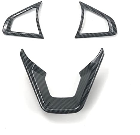 JOVERI 3 Stück, for Ford, for Mondeo, Fusion Edge S-Max Galaxy 2013–2020, Auto-Refit-Zubehör, Lenkradabdeckungen, Zieraufkleber Aufkleber für die Mittelkonsole(Black Carbon Fiber)