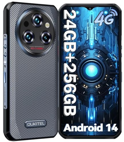 OUKITEL WP35S Rugged Smartphone, 24GB+256GB/1TB- 11000mAh, Mobile Phones Android 14, 6.56” FHD+ Large Screen Mobile Phones, 58MP+16MP Camera, IP68/IP69K/Dual 4G SIM/NFC/Fingerprint/OTG, Grey