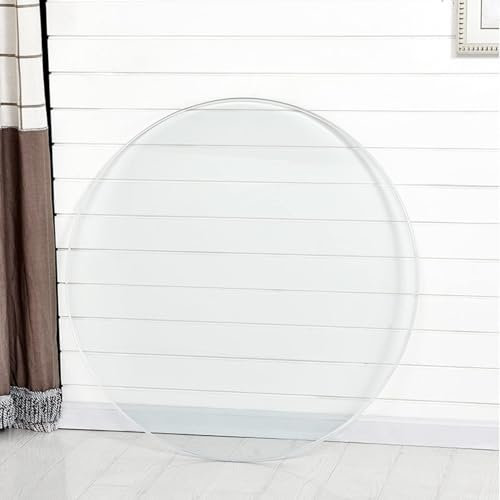 Pealihuy Glastischplatte aus gehärtetem Glas, rund, runde Tischplatte aus gehärtetem Glas, for Balkon, Arbeitszimmer, Esstisch, Couchtisch, runde Tischplatte(70cm(28 IN))