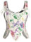 SCARLET DARKNESS Corsetto rinascimentale da donna, vintage, con stampa floreale, fiori lilla, 50