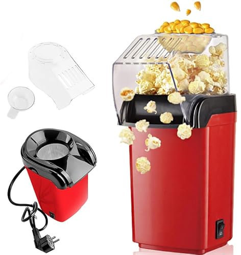 Electric Popcorn Maker, Hot Mini Air Popcorn Popper for Home, 2L Large Capacity, Can Hold 20G Corn Kernels, Ready In 3 Mins, No Oil, Uses Hot Air, Healthy Snacking for Movie Nights, Parties