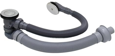 Kit siphon baignoire avec clapet pour bonde de douche ensemble bouchon vidange universelle pied salle de bain flexible tuyau trop plein baignoire évacuation automatique