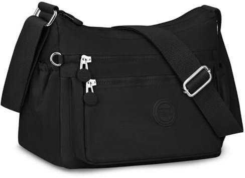 ONEKERUN Umhängetasche Damen Gross Casual Crossbody Bag Nylon Leicht Schultertasche Groß Damen Handtasche Mittelgroß Damen-Umhängetasche mit Vielen Fächern & Verstellbarer Breitem für Einkaufen