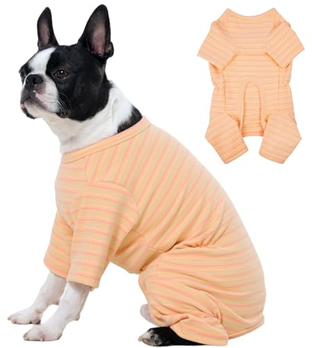 Kuoser Dog Pajamas with Four Legs, Fleece Jumper for Medium Dogs, Warm Dog Onesie Thermal Sweatshirt Pullover, Soft Puppy Christmas Outfit Winter Clothes Pet Sleepwear