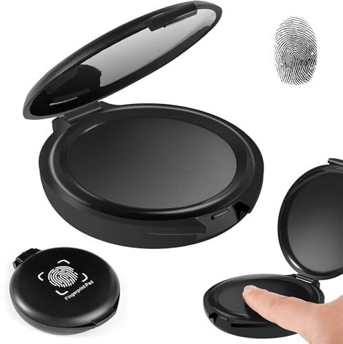 Teouuas Professionelles Fingerabdruck Stempelkissen (Schwarz) | Fingerabdruck Stempelkissen, Stempelkissens Set, für Die Ldentifizierung Sicherheit ID Fingerabdrucks Karten Strafverfolgung