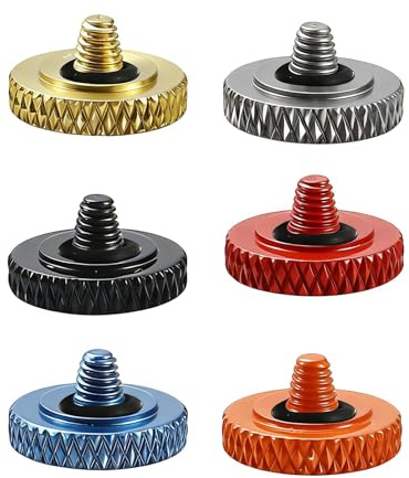 Stalora 6PCS Kamera Auslöser Knopf, Aluminiumlegierung, für Fujifilm X100VI X-T30 X-T20 X-T10 X-T3 X-PRO, Leica, Weicher Shutter Release Button, Konkaver Auslöseknopf, Rot/Braun/Orange/Schwarz
