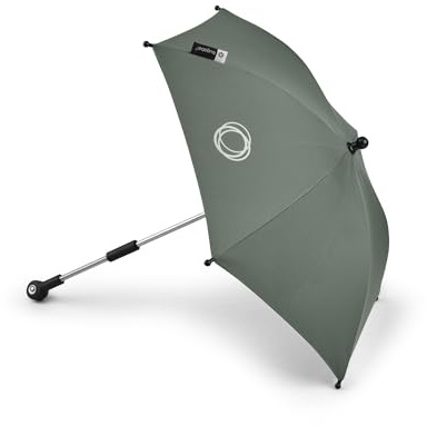 Bugaboo Sonnenschirm+, kompatibel mit allen Bugaboo Kinderwagen | mit UPF 50+ UV Schutz, große Schattenfläche, Verbindung mit einem Klick & leicht verstellbarer Mechanismus, Forest Green
