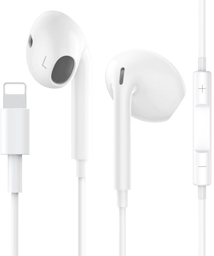 CELLWORLD Cuffie Cablate per iPhone,[Certificate MFI] Auricolari In-Ear,Hi-Fi Stereo Auricolari con Microfono e Controllo del Volume,Compatibili con iPhone 14/14 Pro/13/12/11/XR/XS/X/8/7/SE