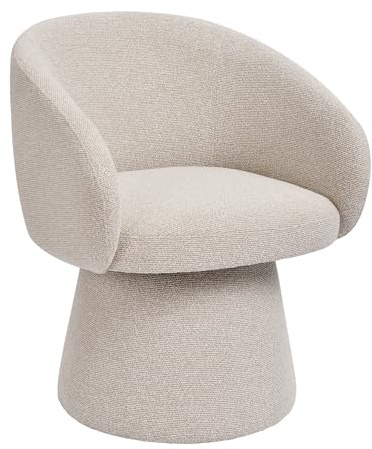 Duhome Esszimmerstuhl aus Bouclé Sessel Modern Loungesessel Gepolstert, 360 Grad Drehbar Kegeldesign Polsterstuhl für Esszimmer Wohnzimmer Büro, Hellkhaki