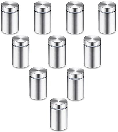 Hicello 10Pcs 19x25mm Standoff Sign Wall Fixings, Stainless Steel Advertising Bolts Nails, Sign Holders for Display Glass Picture Frame Mirror Poster