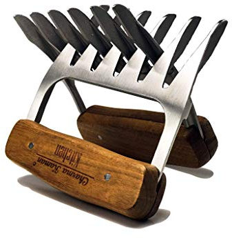 Charma Kaman Premium Premium Pulled Pork Krallen/Fleischkrallen zum zupfen & fixieren - Bärenkrallen zum Fleisch auseinander reißen (364, Edelstahl)