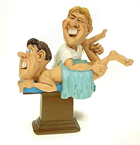 Joh. Vogler GmbH Funny Life Jobs Das renkt Sich EIN' Masseur m.Patient auf Bank v.W.Stratford lustige Figur Skulptur Karikatur