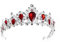 Lurrose Elegante Silber Braut Krone Strass Prinzessin Tiara für Party Pageant (rot)