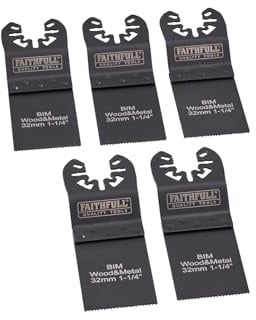Faithfull FAIMFWM32B Flush Cut Wood-Metal Blade 32mm Bi-M Pack of 5