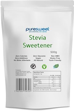 Puresweet® Premium Stevia Sweetener 500g Tastes Like Sugar, Diabetic and Keto Friendly, No Bitter Aftertaste,