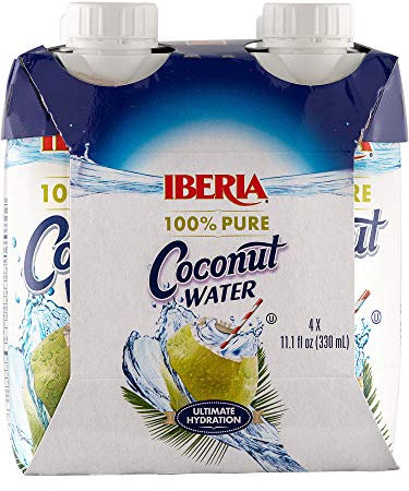 Iberia Eau de coco 100 % naturelle - 325 ml - Lot de 4