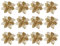 12 stücke Glitter weihnachtsstern künstliche weihnachtsstern künstliche weihnachtsbaumschmuck Ornamente (golden)
