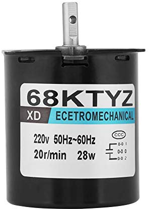 Nikou Synchronmotor, 68KTYZ AC220V 28W Permanentmagnet-Synchrongetriebemotor CW/CCW 20 U/min Langsamlaufender Motor (Größe : 20 r/min)