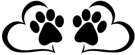 Pfoten Sticker 20x8cm Auto Sticker Hunde Katzen Tatzen Aufkleber Hund Tier Herz 41-Pink